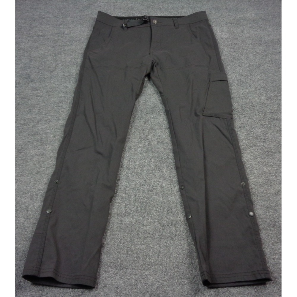 Prana Zion Pants Mens 32x30 Charcoal Gray Stretch Zion Hiking Outdoor Straight